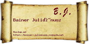 Bainer Juliánusz névjegykártya
